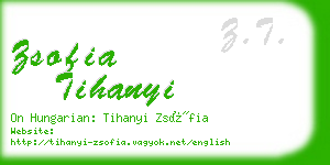 zsofia tihanyi business card